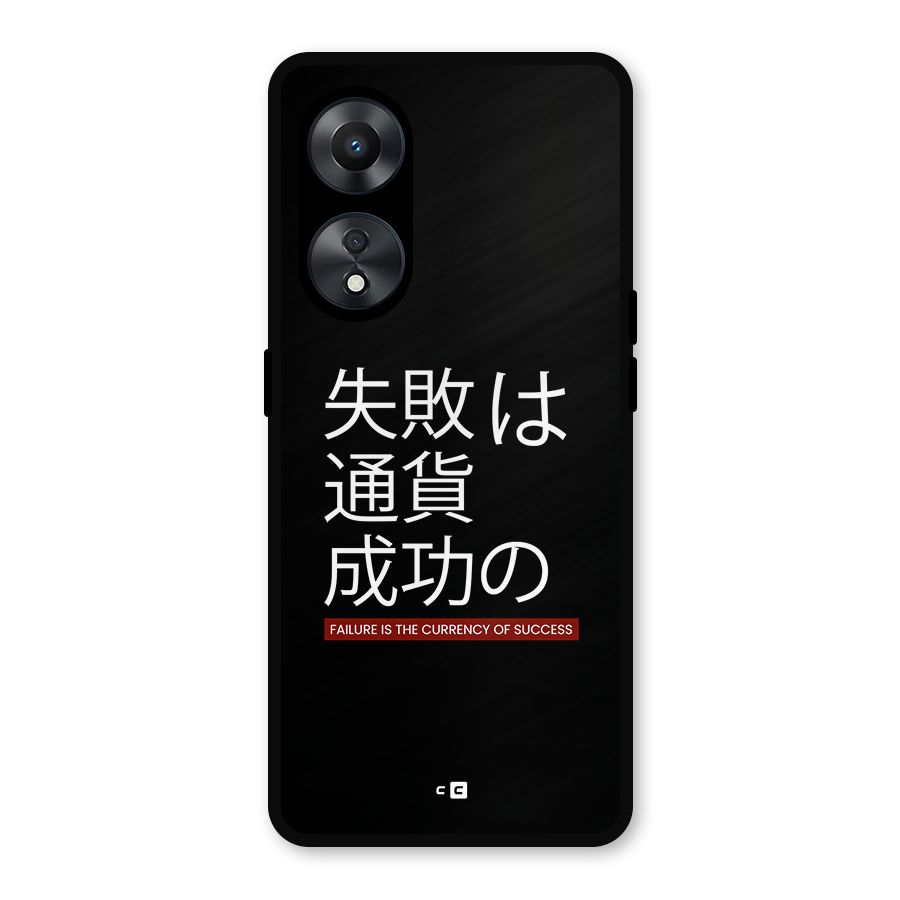 Currency Of Success Metal Back Case for Oppo A78