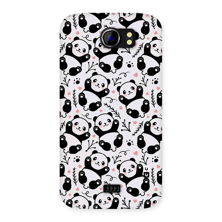 Cute Adorable Panda Pattern Back Case for Micromax Canvas 2 A110