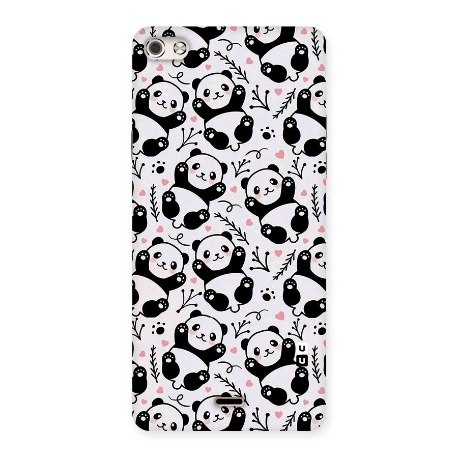 Cute Adorable Panda Pattern Back Case for Micromax Canvas Silver 5