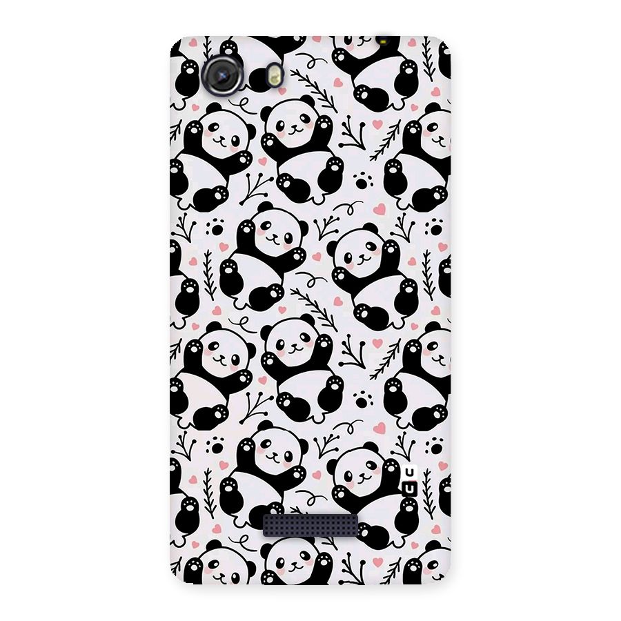 Cute Adorable Panda Pattern Back Case for Micromax Unite 3