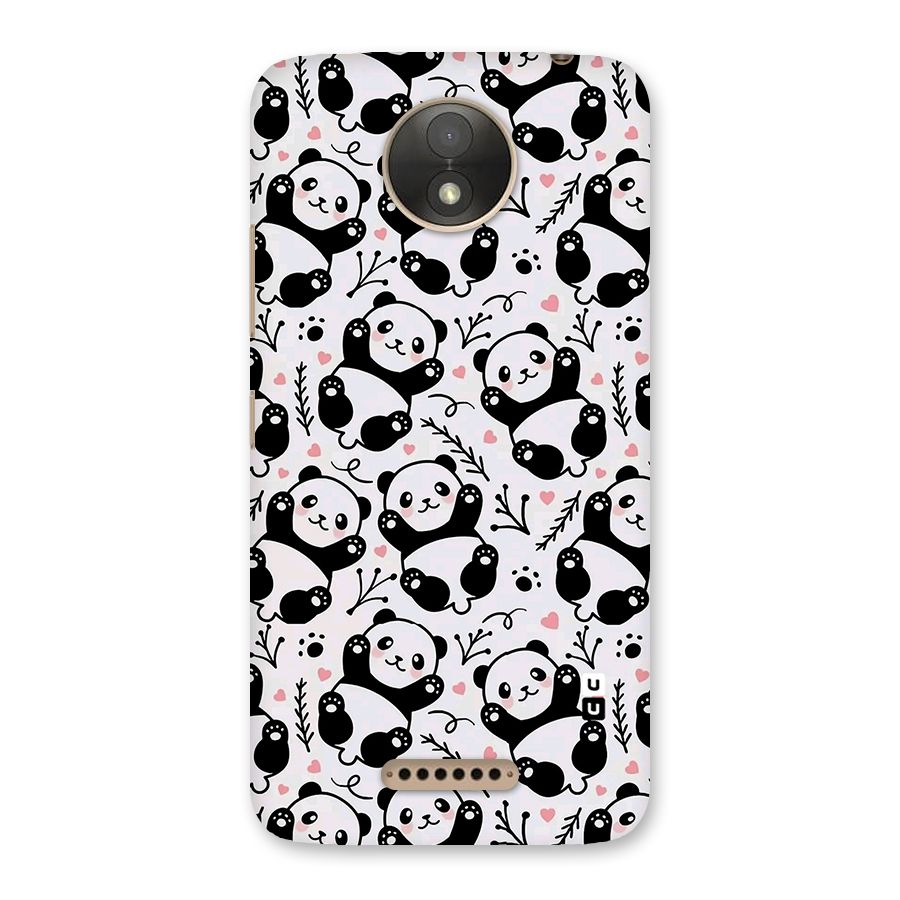 Cute Adorable Panda Pattern Back Case for Moto C Plus