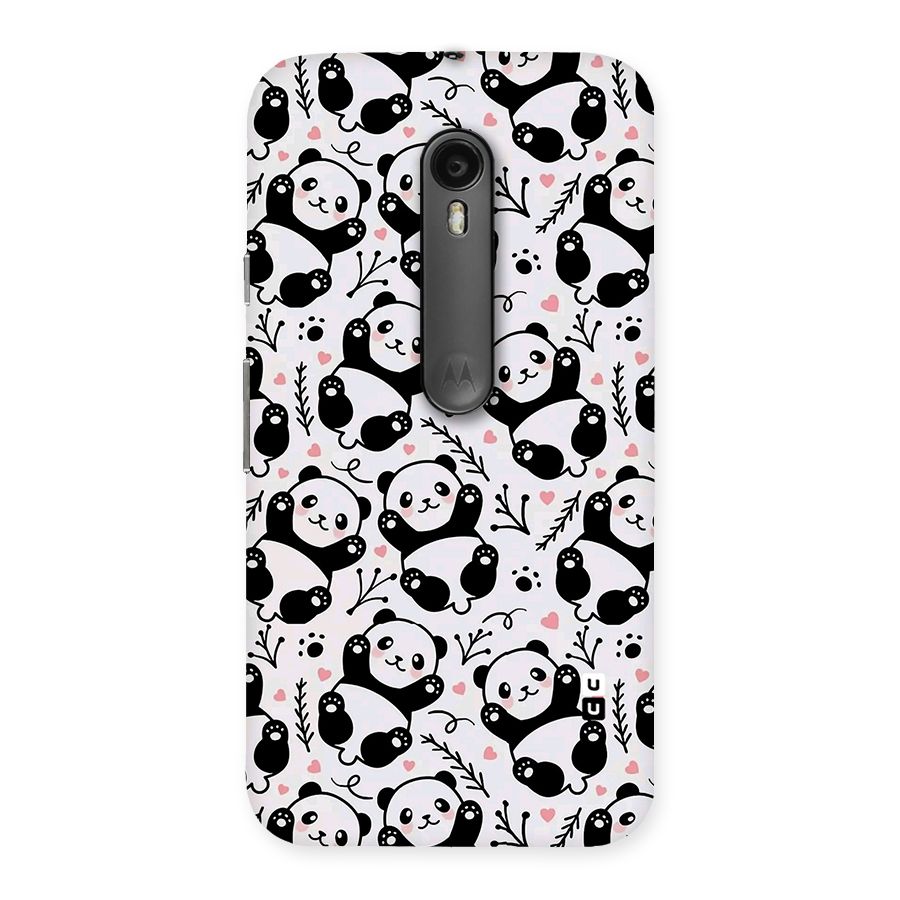 Cute Adorable Panda Pattern Back Case for Moto G Turbo
