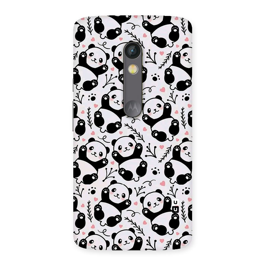 Cute Adorable Panda Pattern Back Case for Moto X Play