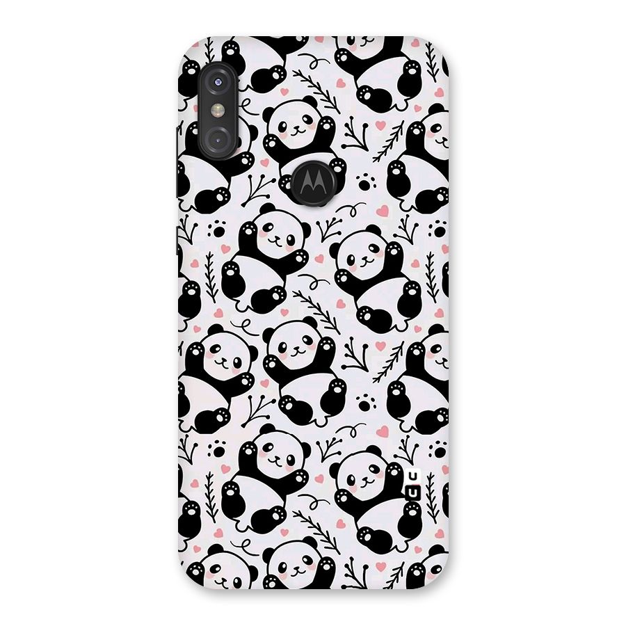 Cute Adorable Panda Pattern Back Case for Motorola One Power