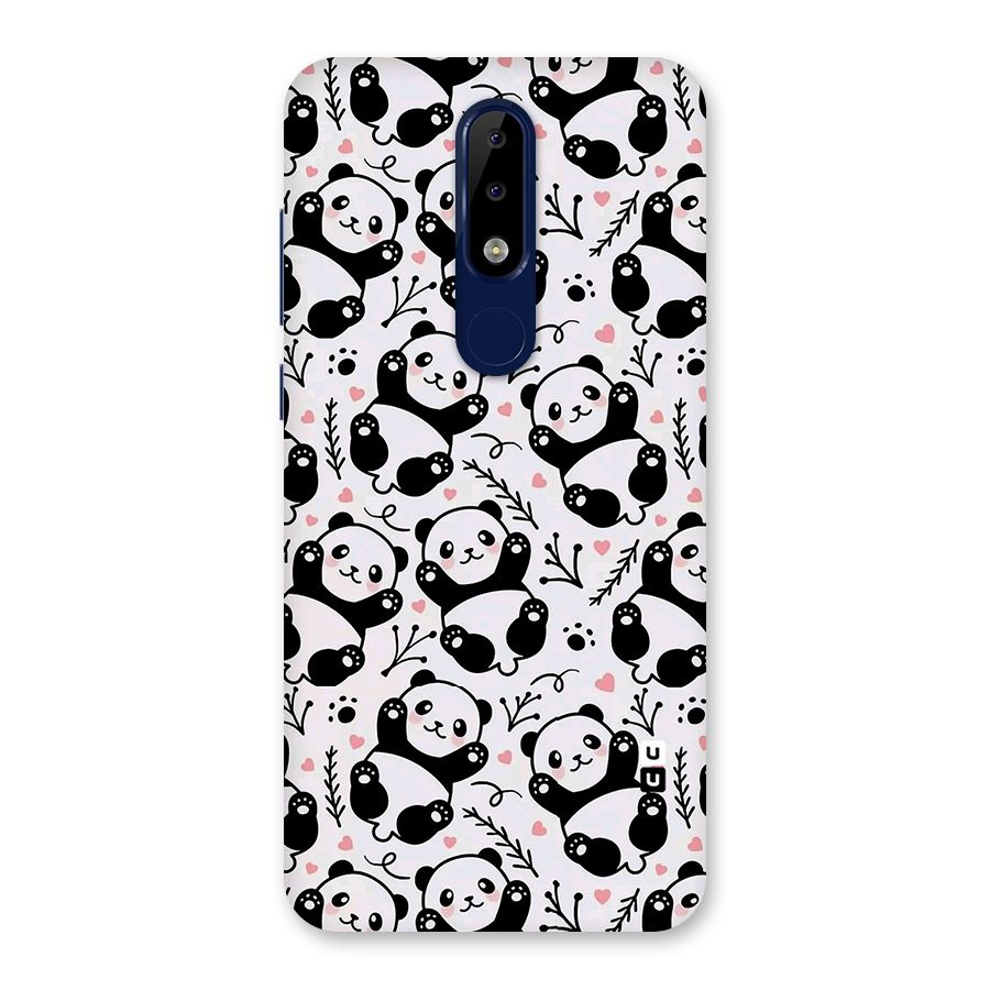 Cute Adorable Panda Pattern Back Case for Nokia 5.1 Plus