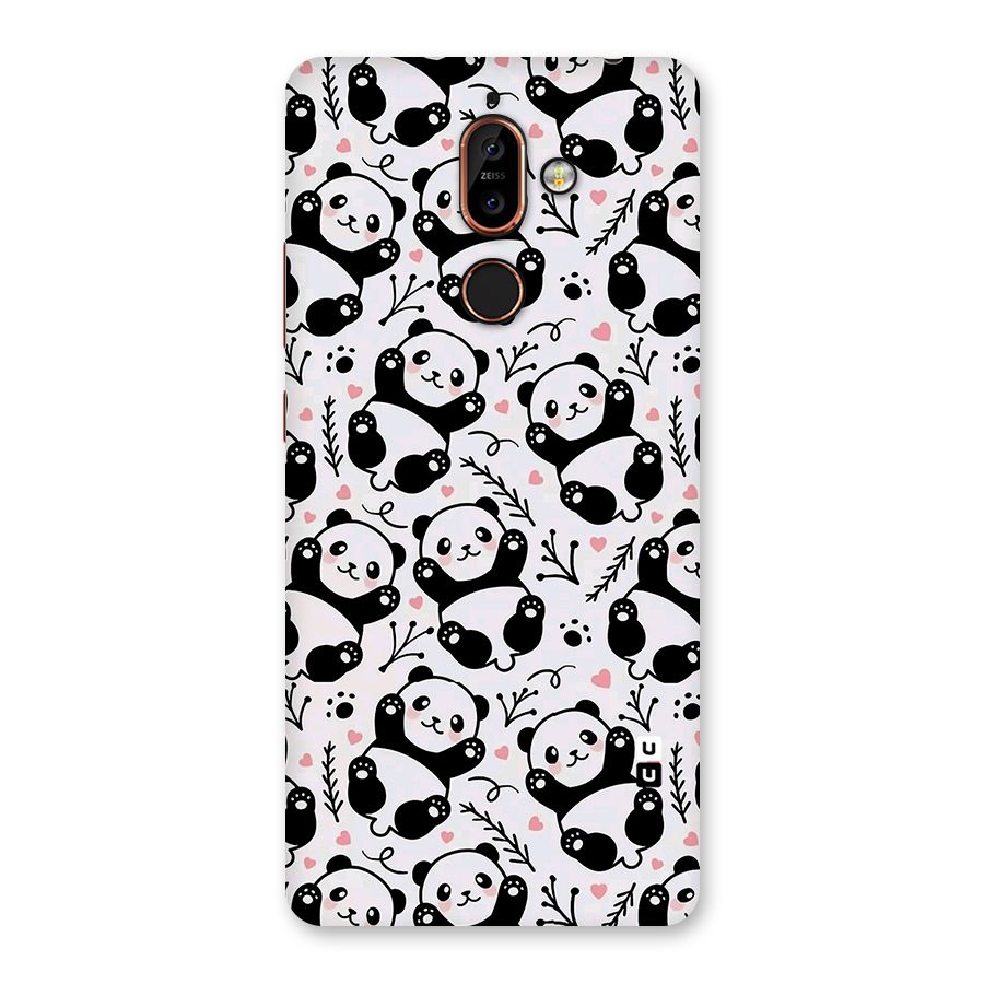 Cute Adorable Panda Pattern Back Case for Nokia 7 Plus