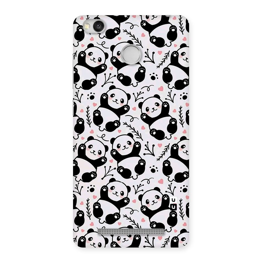 Cute Adorable Panda Pattern Back Case for Redmi 3S Prime