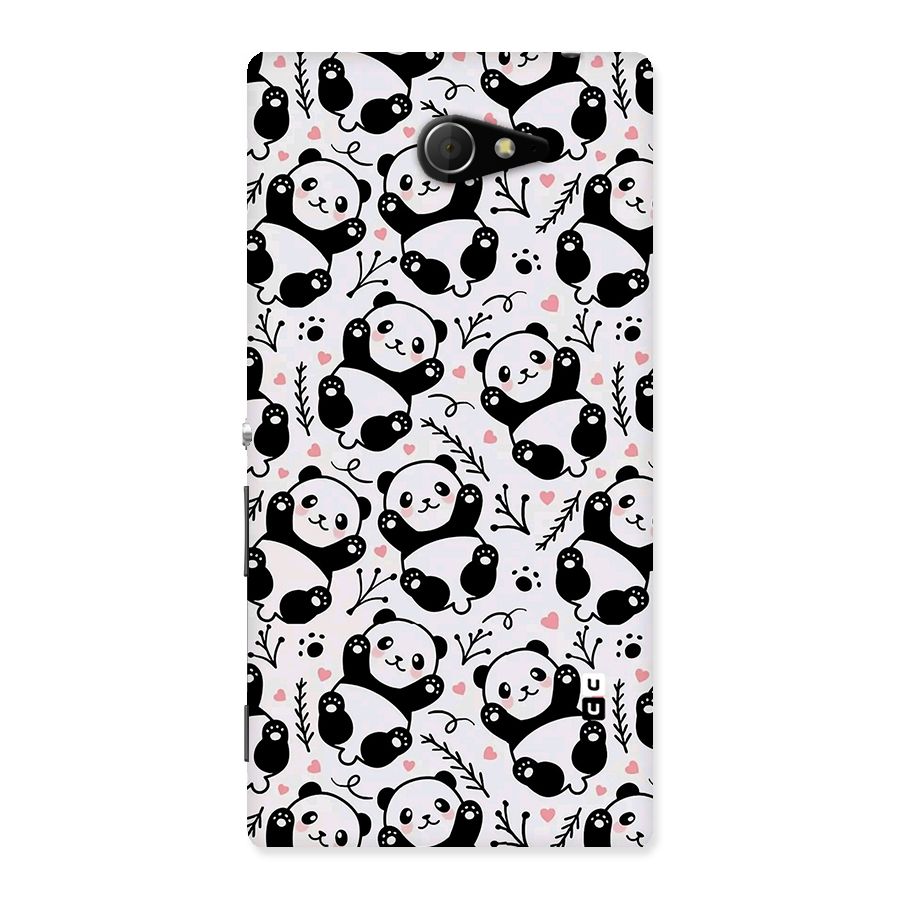 Cute Adorable Panda Pattern Back Case for Sony Xperia M2