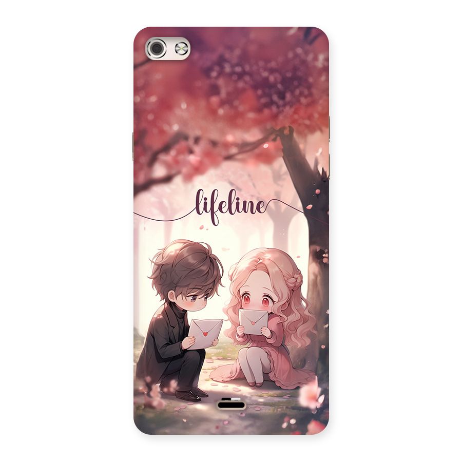 Cute Anime Couple Back Case for Canvas Silver 5