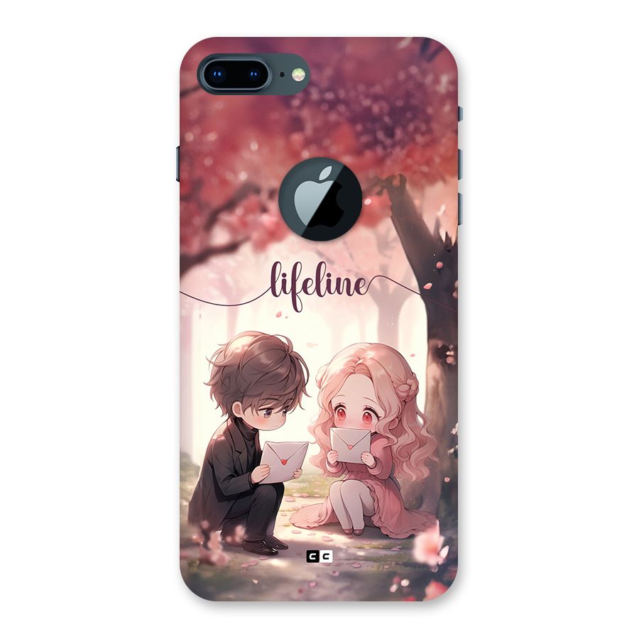 Cute Anime Couple Back Case for iPhone 7 Plus Logo Cut