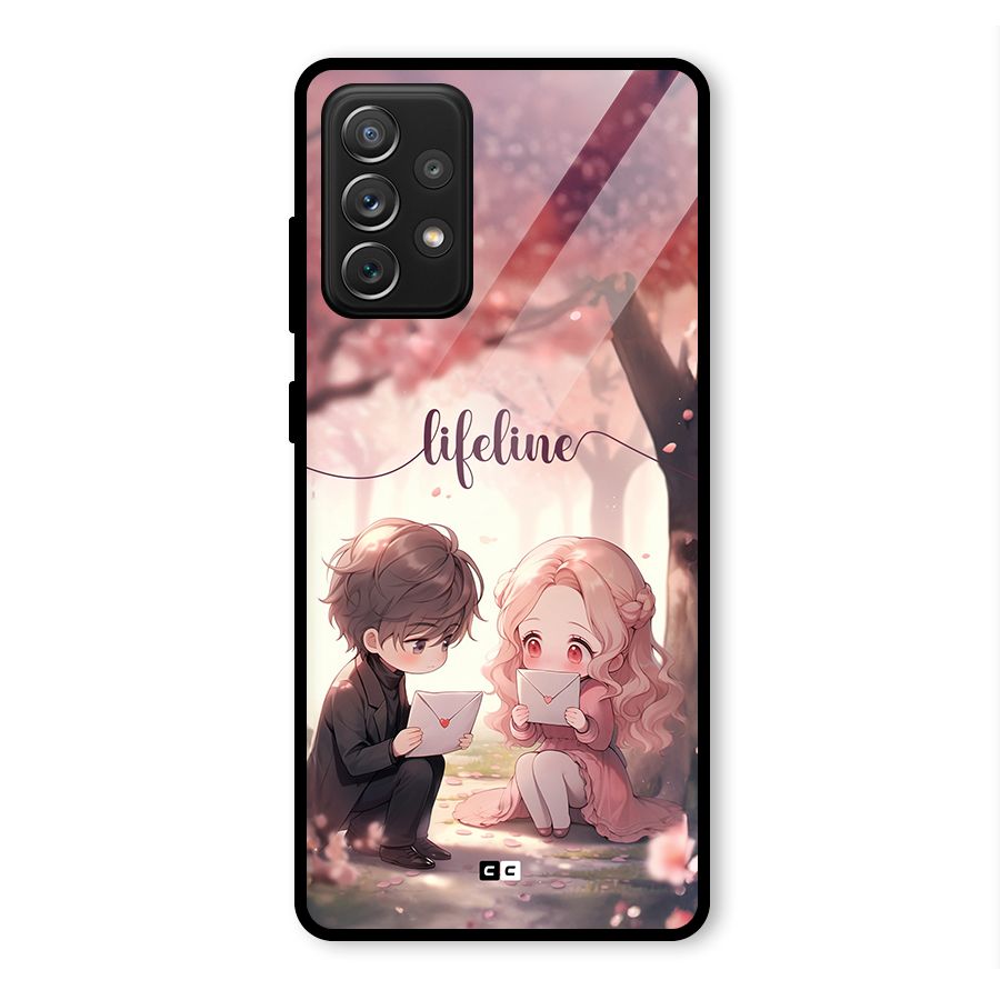 Cute Anime Couple Glass Back Case for Galaxy A72