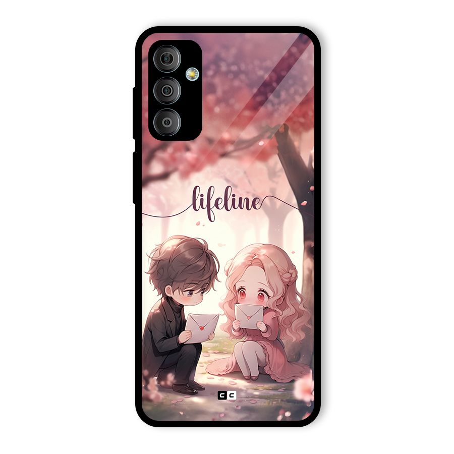 Cute Anime Couple Glass Back Case for Galaxy F23