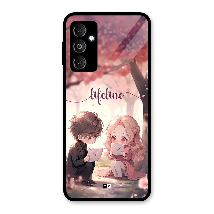 Cute Anime Couple Glass Back Case for Galaxy M14 5G