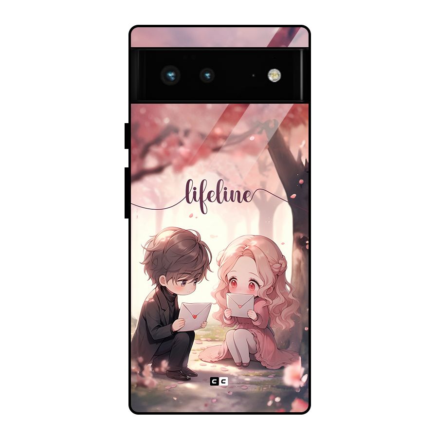 Cute Anime Couple Glass Back Case for Google Pixel 6