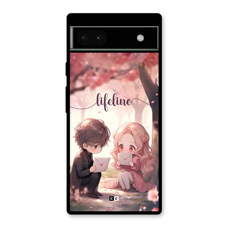 Cute Anime Couple Glass Back Case for Google Pixel 6a