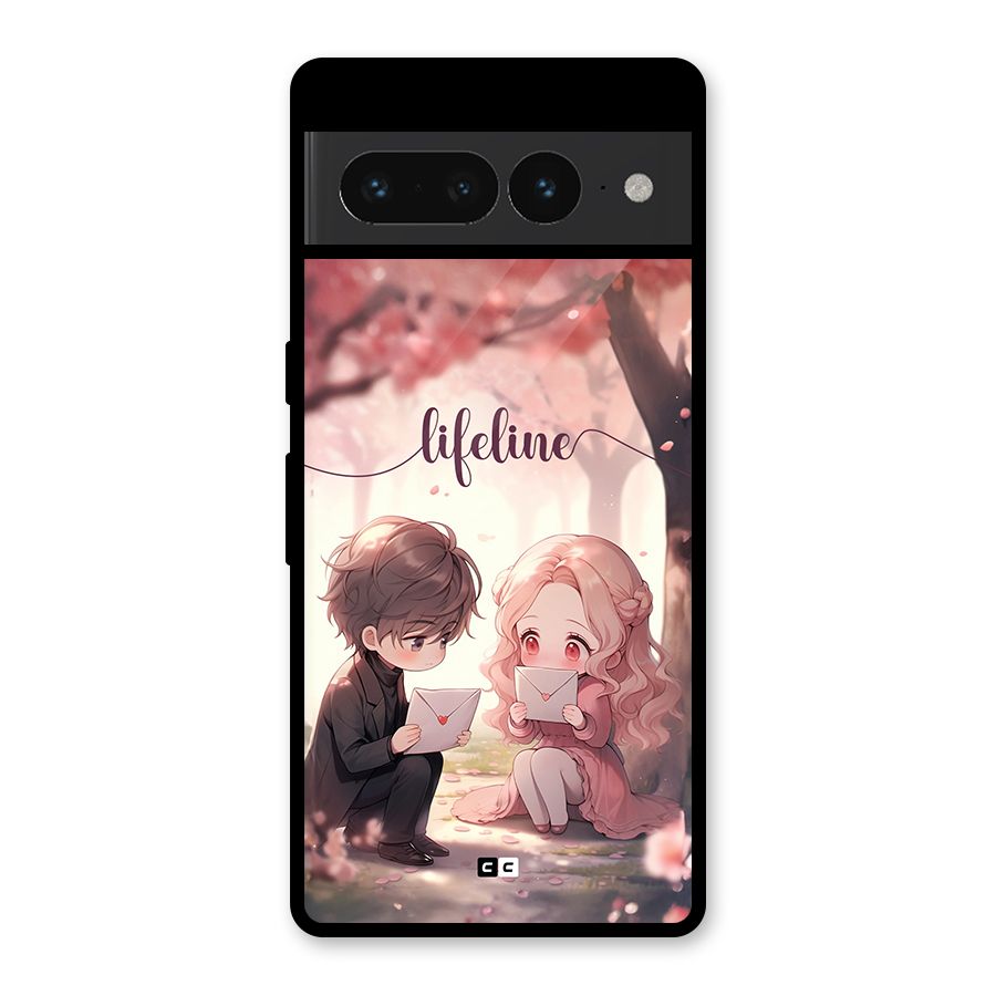 Cute Anime Couple Glass Back Case for Google Pixel 7 Pro