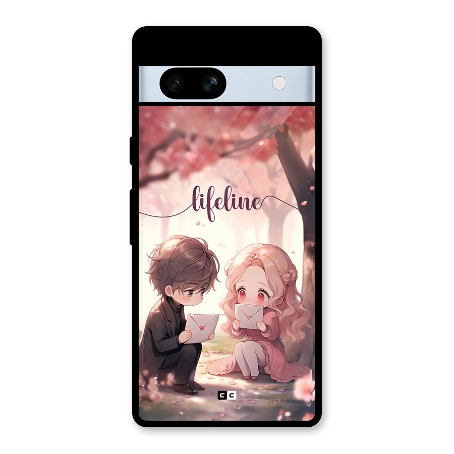 Cute Anime Couple Glass Back Case for Google Pixel 7a