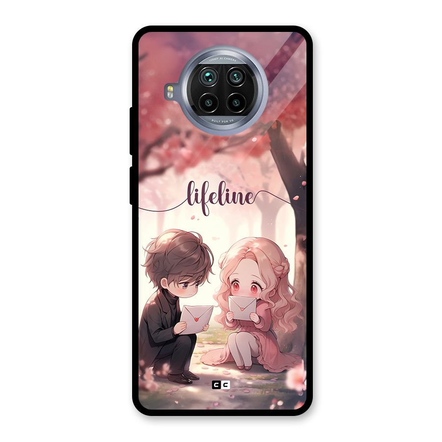 Cute Anime Couple Glass Back Case for Mi 10i