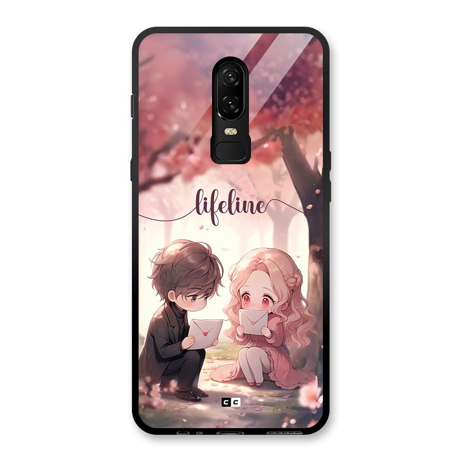 Cute Anime Couple Glass Back Case for OnePlus 6