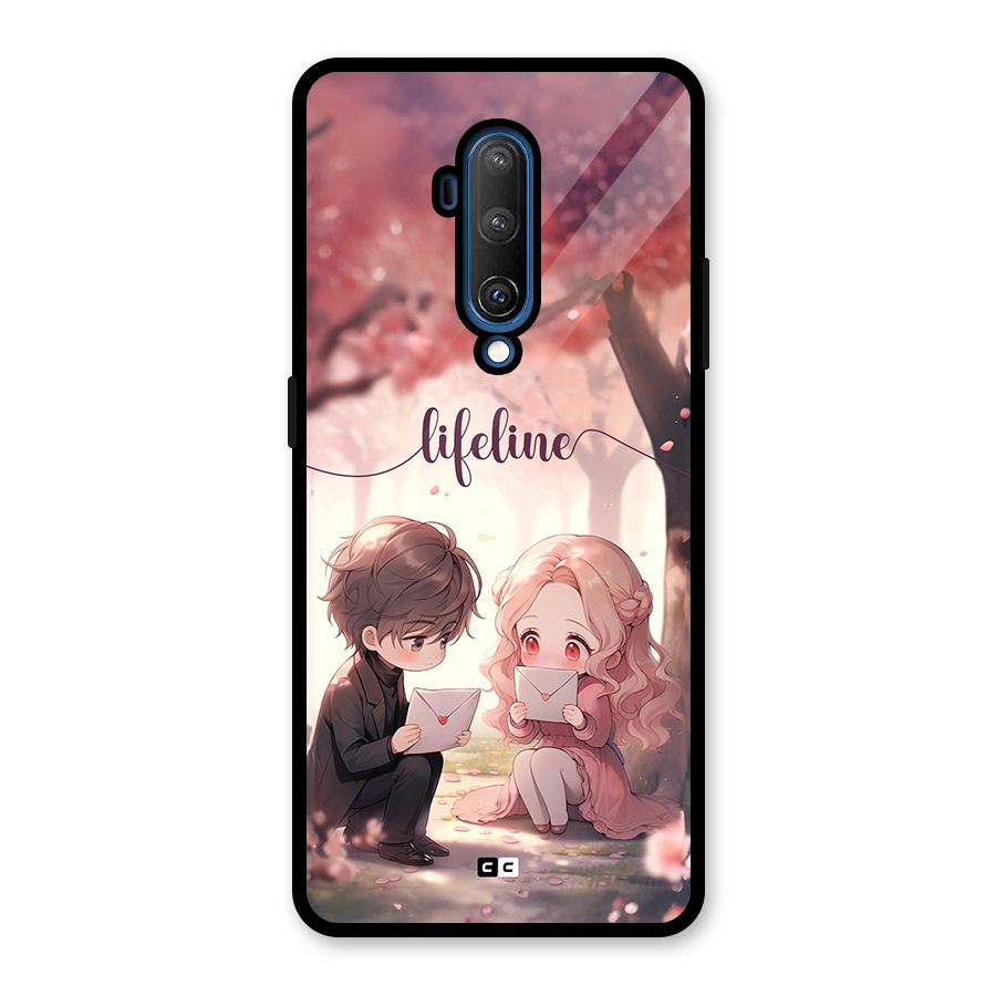 Cute Anime Couple Glass Back Case for OnePlus 7T Pro