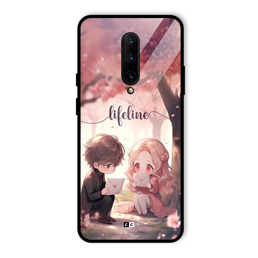 Cute Anime Couple Glass Back Case for OnePlus 7 Pro