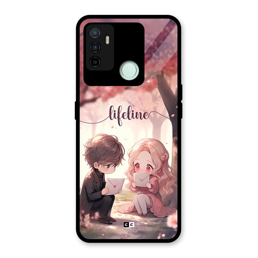 Cute Anime Couple Glass Back Case for Oppo A53