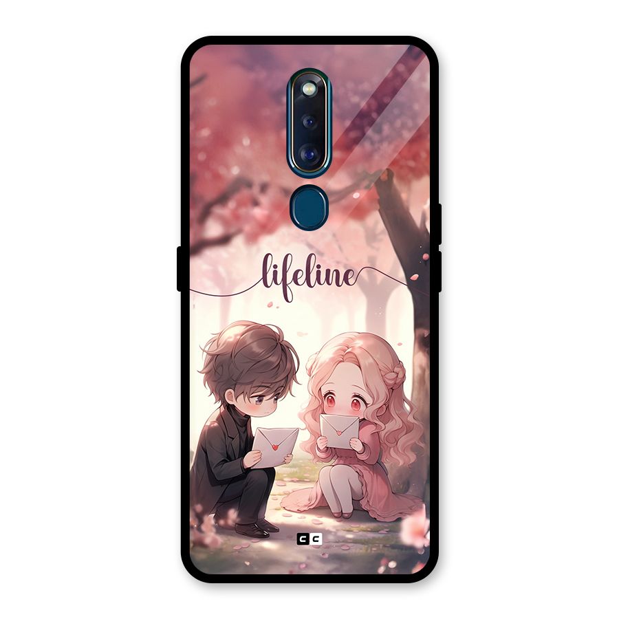 Cute Anime Couple Glass Back Case for Oppo F11 Pro