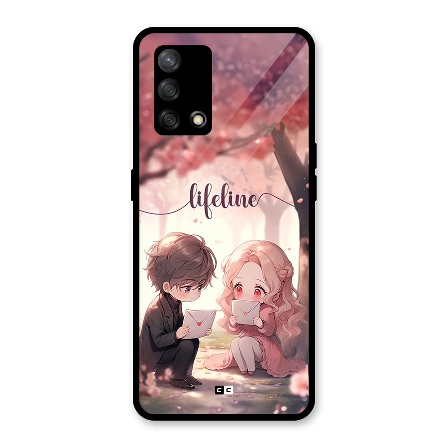 Cute Anime Couple Glass Back Case for Oppo F19