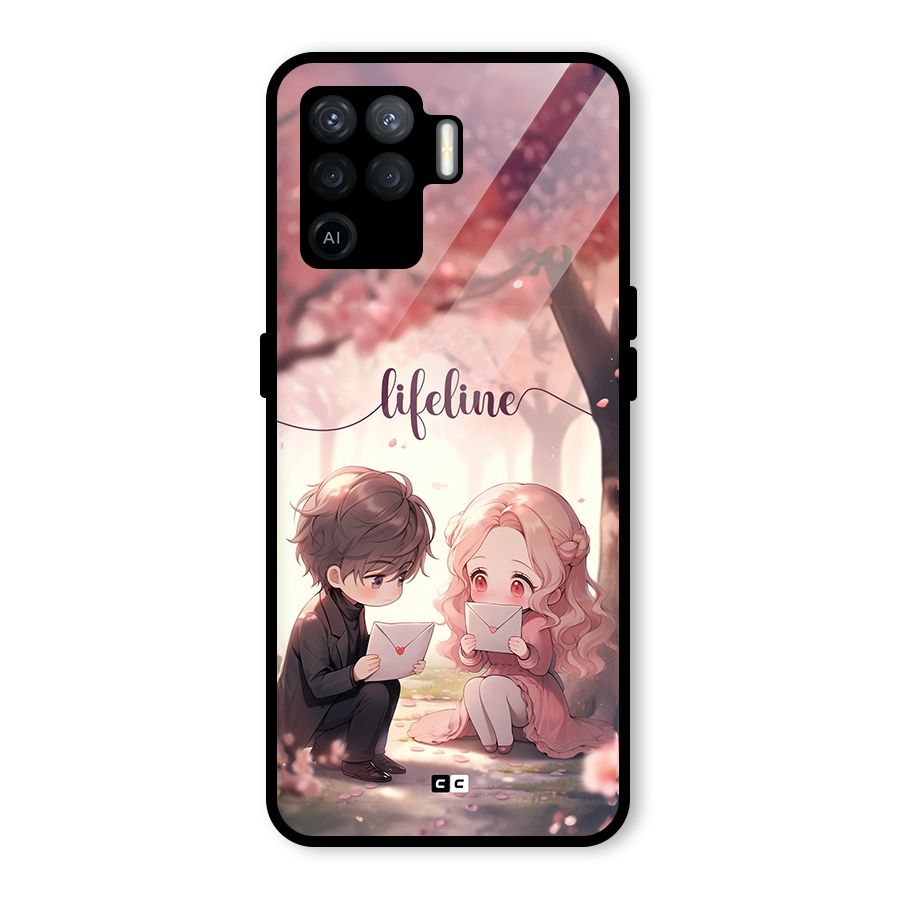 Cute Anime Couple Glass Back Case for Oppo F19 Pro