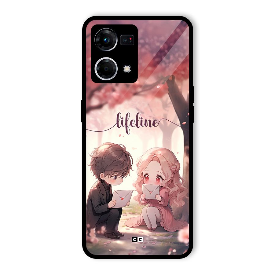 Cute Anime Couple Glass Back Case for Oppo F21 Pro 5G