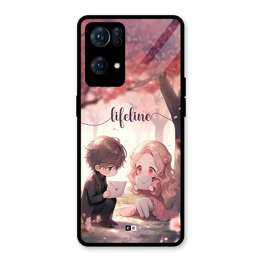 Cute Anime Couple Glass Back Case for Oppo Reno7 Pro 5G