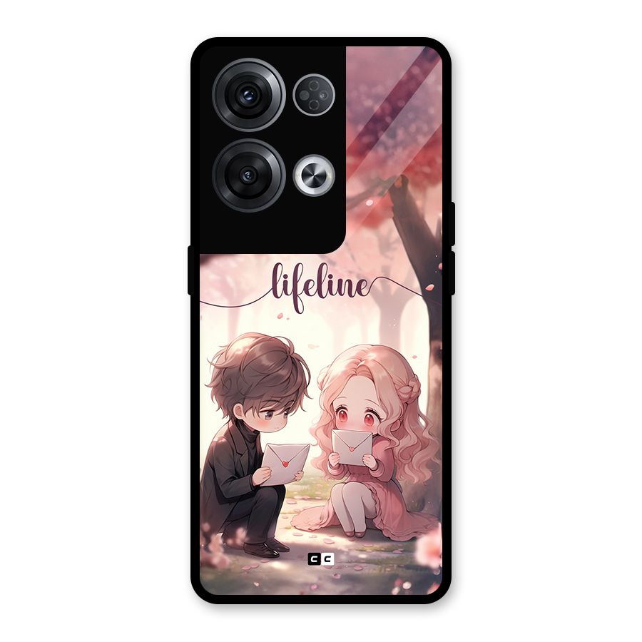 Cute Anime Couple Glass Back Case for Oppo Reno8 Pro 5G
