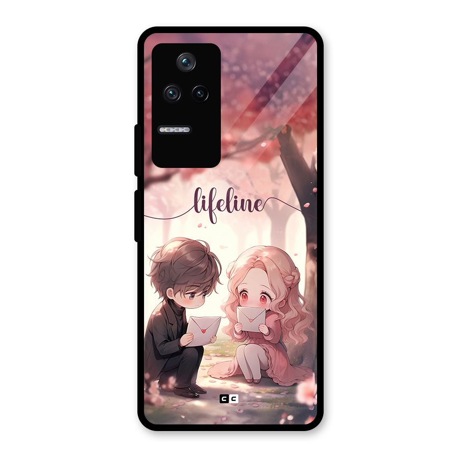 Cute Anime Couple Glass Back Case for Poco F4 5G