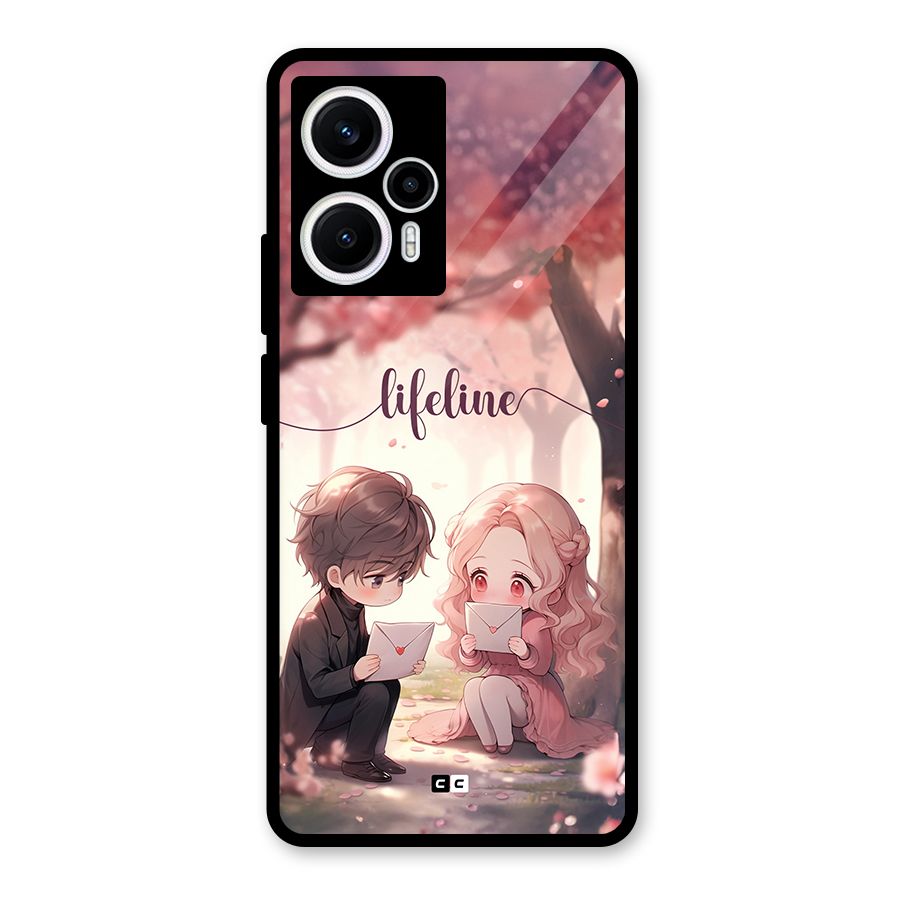 Cute Anime Couple Glass Back Case for Poco F5