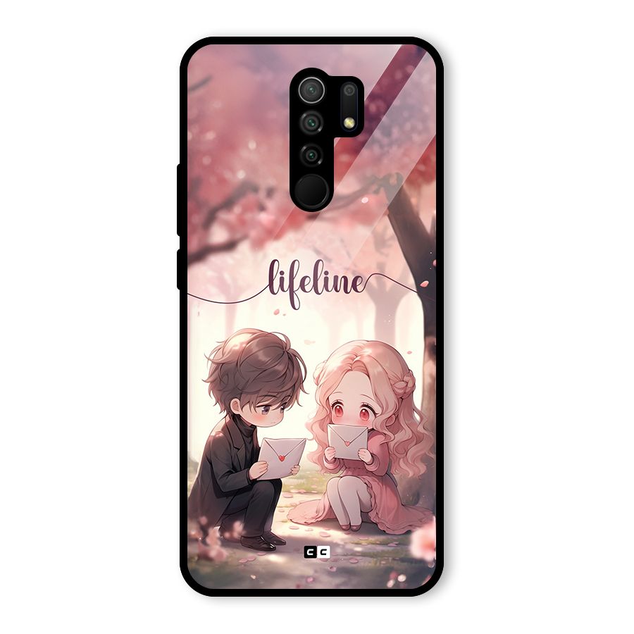 Cute Anime Couple Glass Back Case for Poco M2