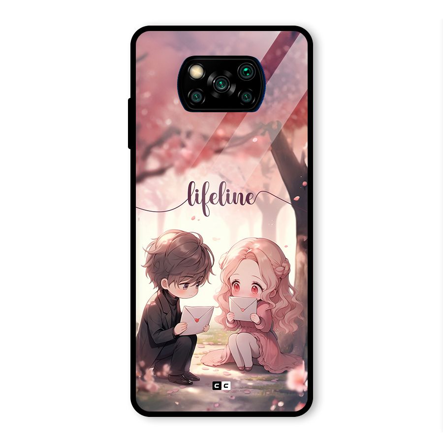 Cute Anime Couple Glass Back Case for Poco X3 Pro