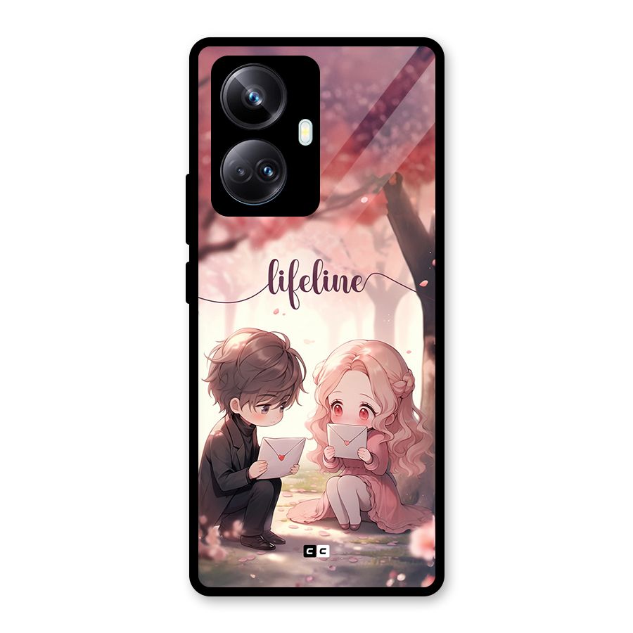 Cute Anime Couple Glass Back Case for Realme 10 Pro Plus