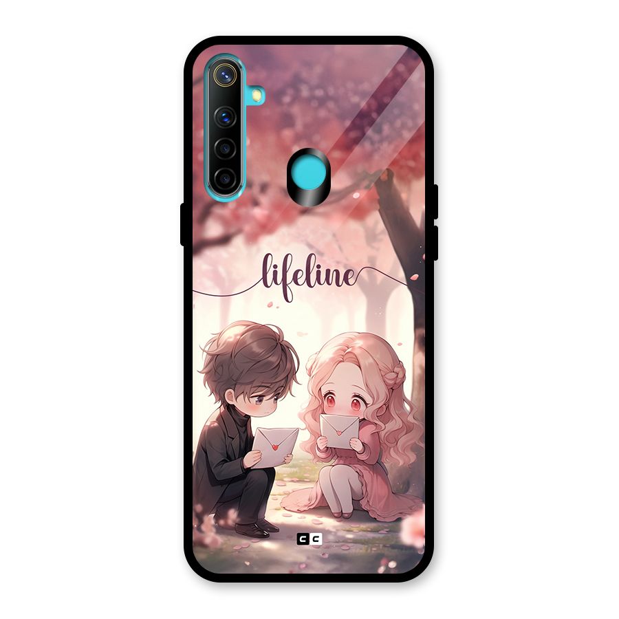 Cute Anime Couple Glass Back Case for Realme 5i