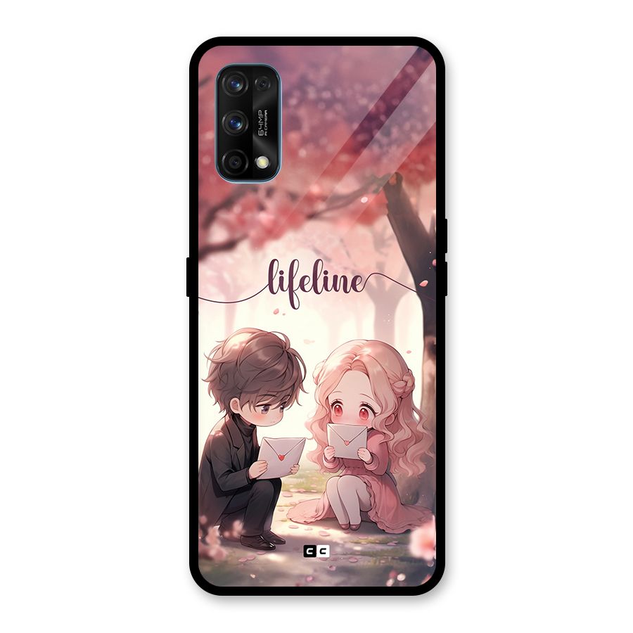 Cute Anime Couple Glass Back Case for Realme 7 Pro