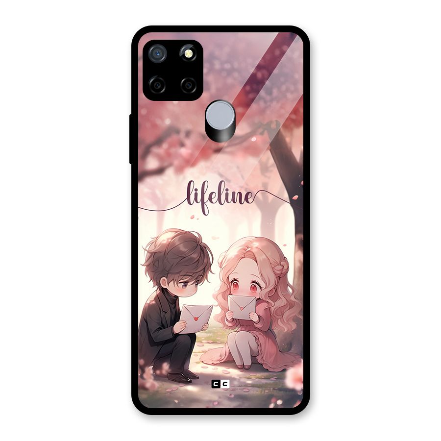 Cute Anime Couple Glass Back Case for Realme C12