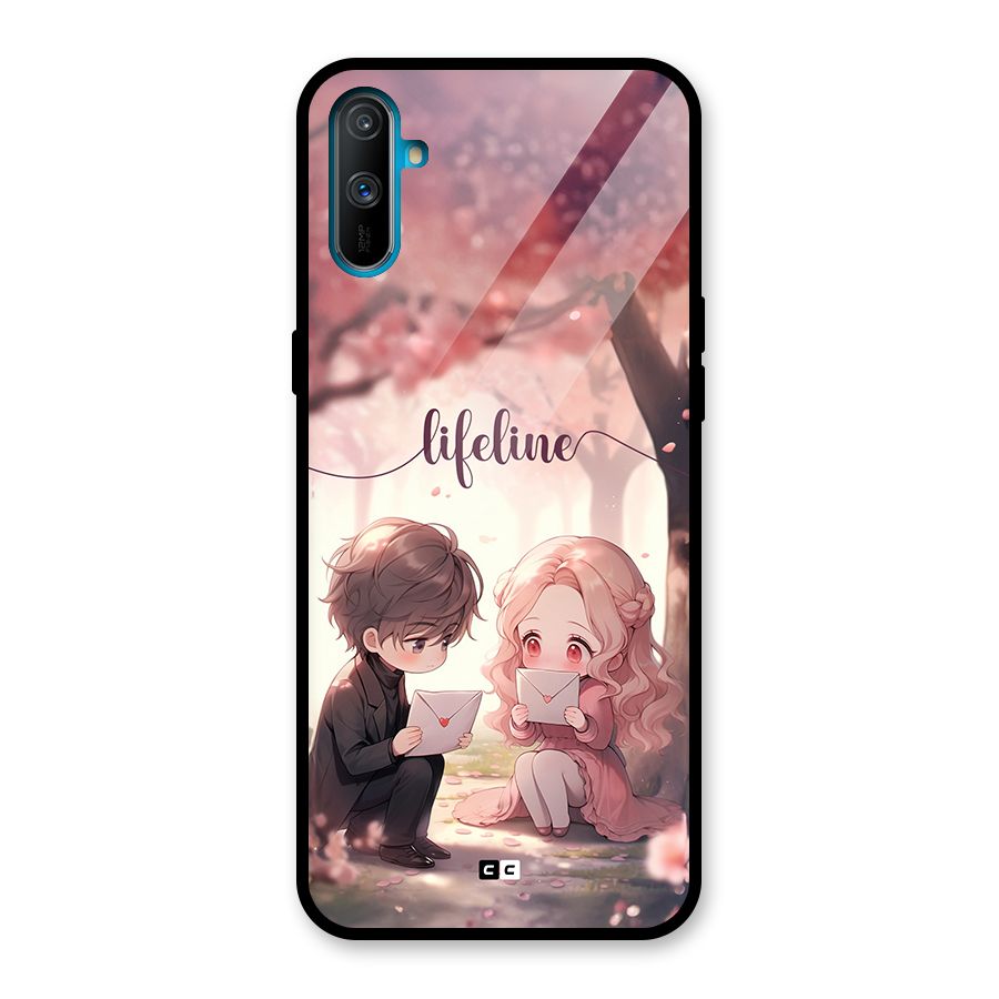 Cute Anime Couple Glass Back Case for Realme C3