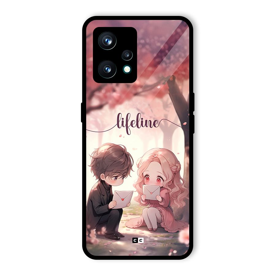 Cute Anime Couple Glass Back Case for Realme Narzo 50 Pro