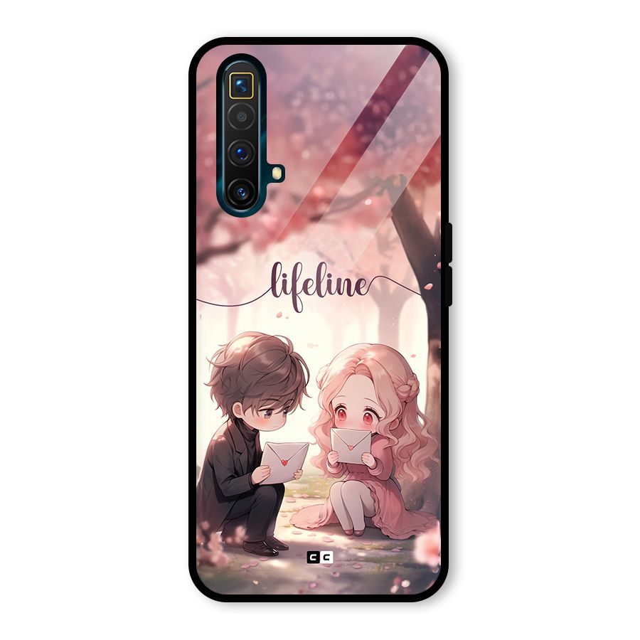 Cute Anime Couple Glass Back Case for Realme X3