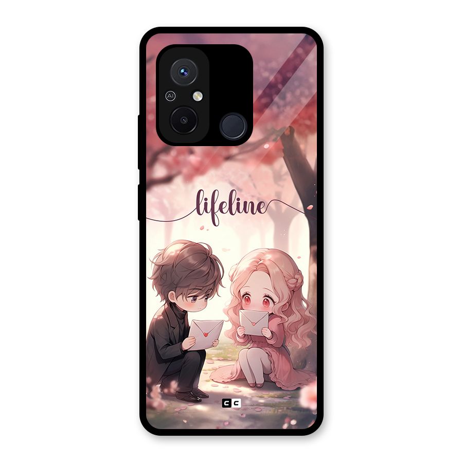Cute Anime Couple Glass Back Case for Redmi 12C