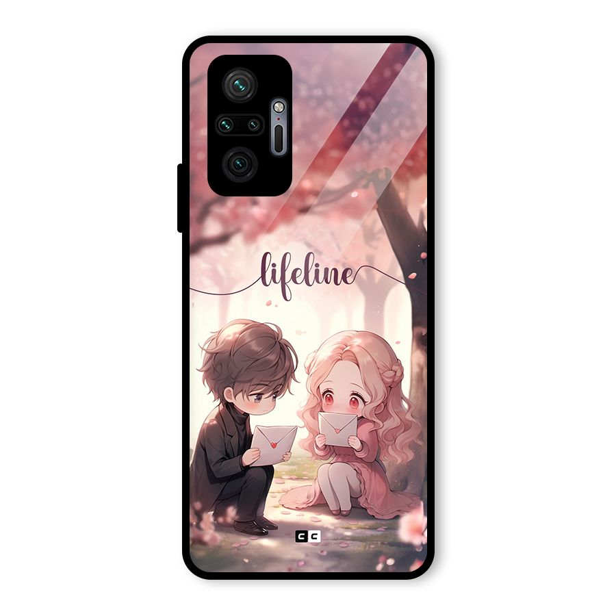 Cute Anime Couple Glass Back Case for Redmi Note 10 Pro