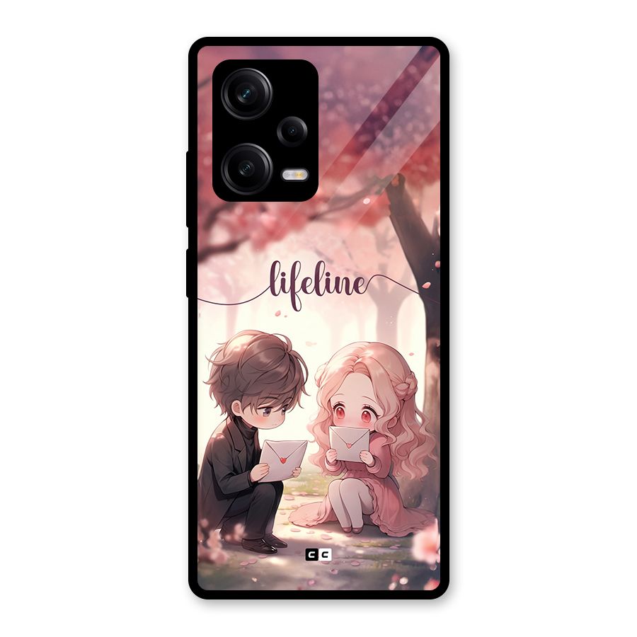 Cute Anime Couple Glass Back Case for Redmi Note 12 Pro