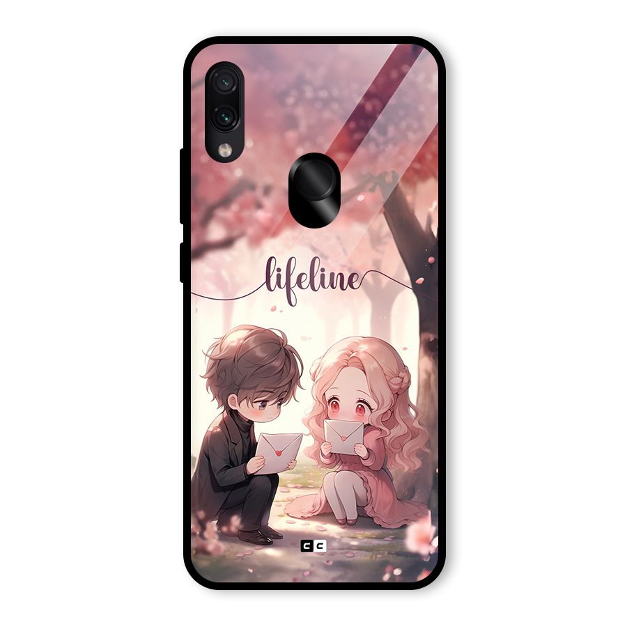 Cute Anime Couple Glass Back Case for Redmi Note 7 Pro