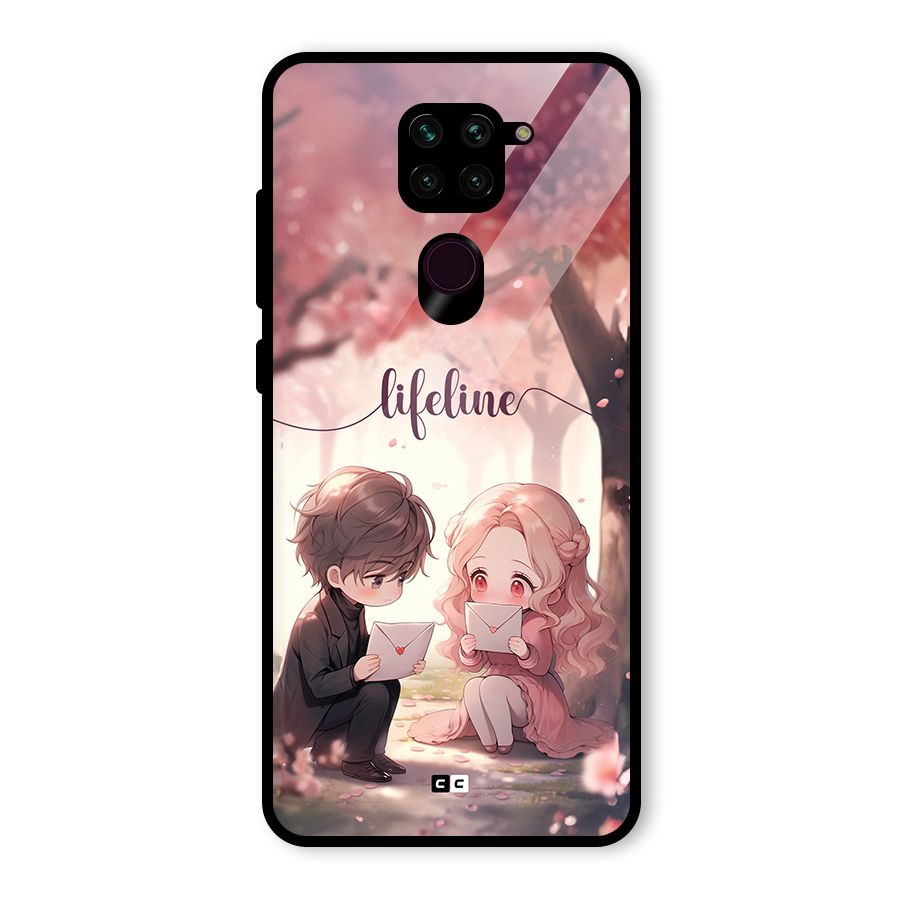 Cute Anime Couple Glass Back Case for Redmi Note 9
