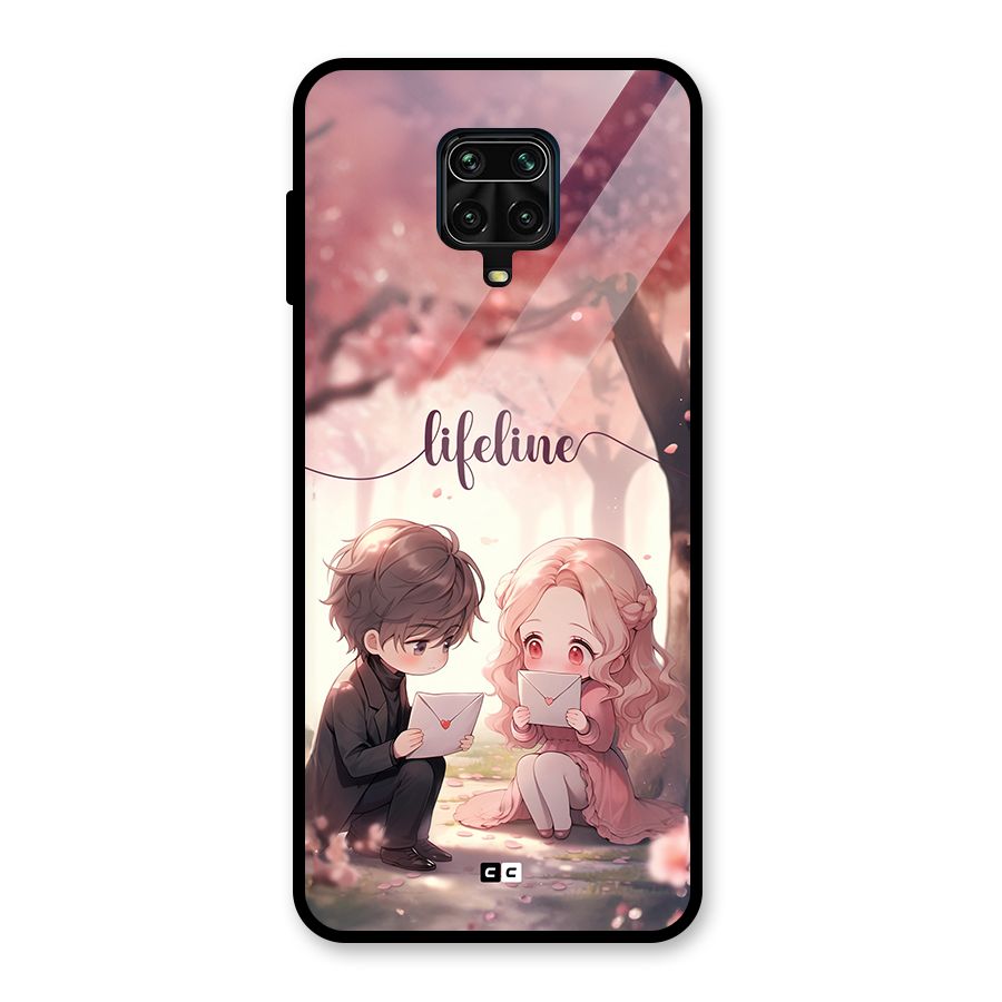 Cute Anime Couple Glass Back Case for Redmi Note 9 Pro