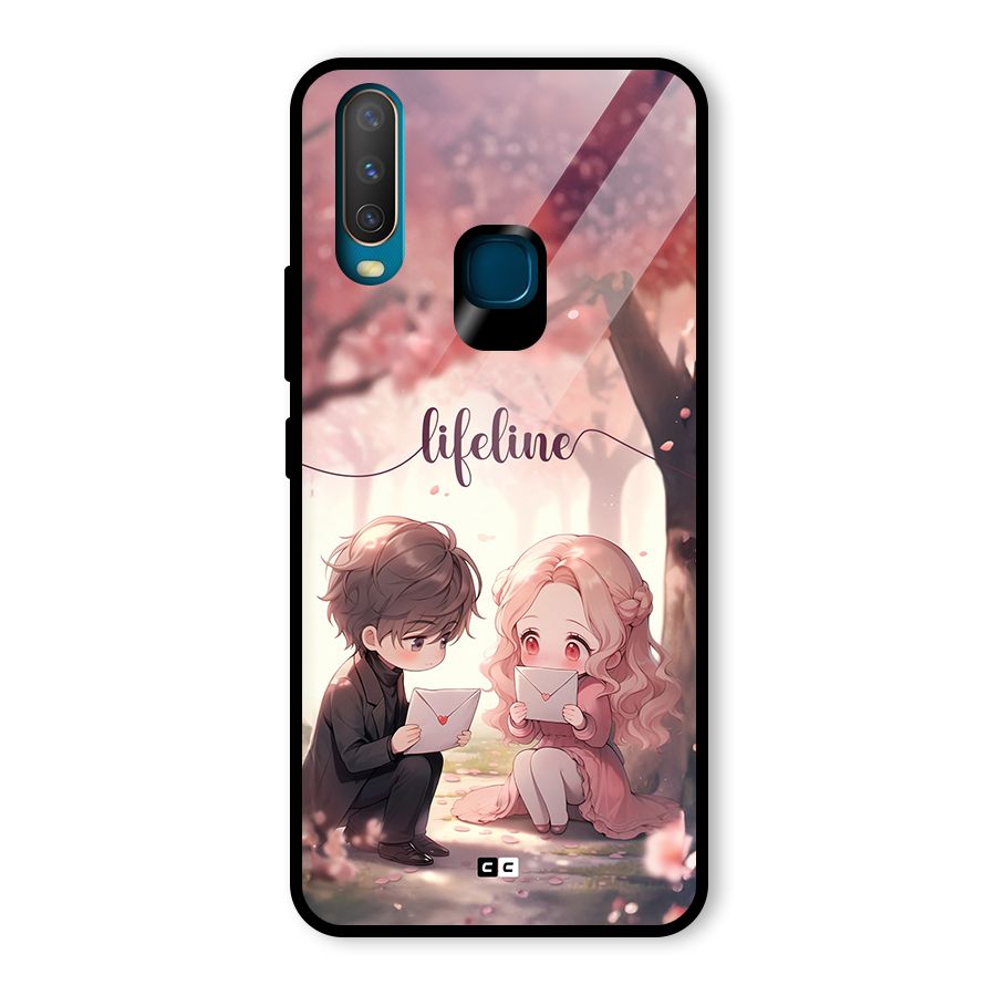 Cute Anime Couple Glass Back Case for Vivo U10